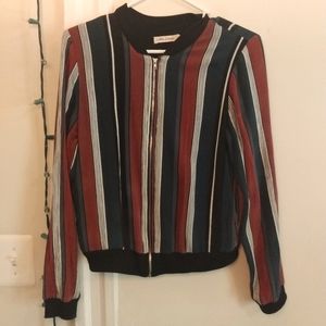 Striped Bomber Jacket